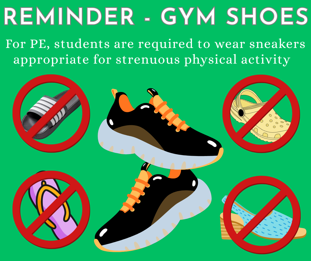 Reminder - Gym Shoes